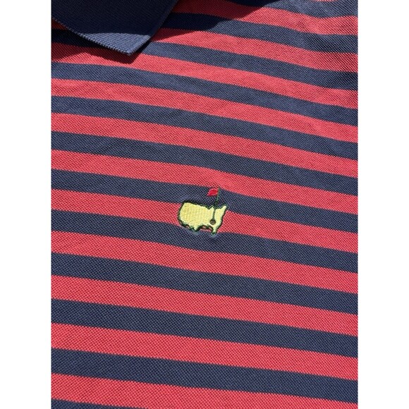 Masters Collection Mens Size XL Golf Polo Red/Navy Stripe Shirt - Picture 2 of 9